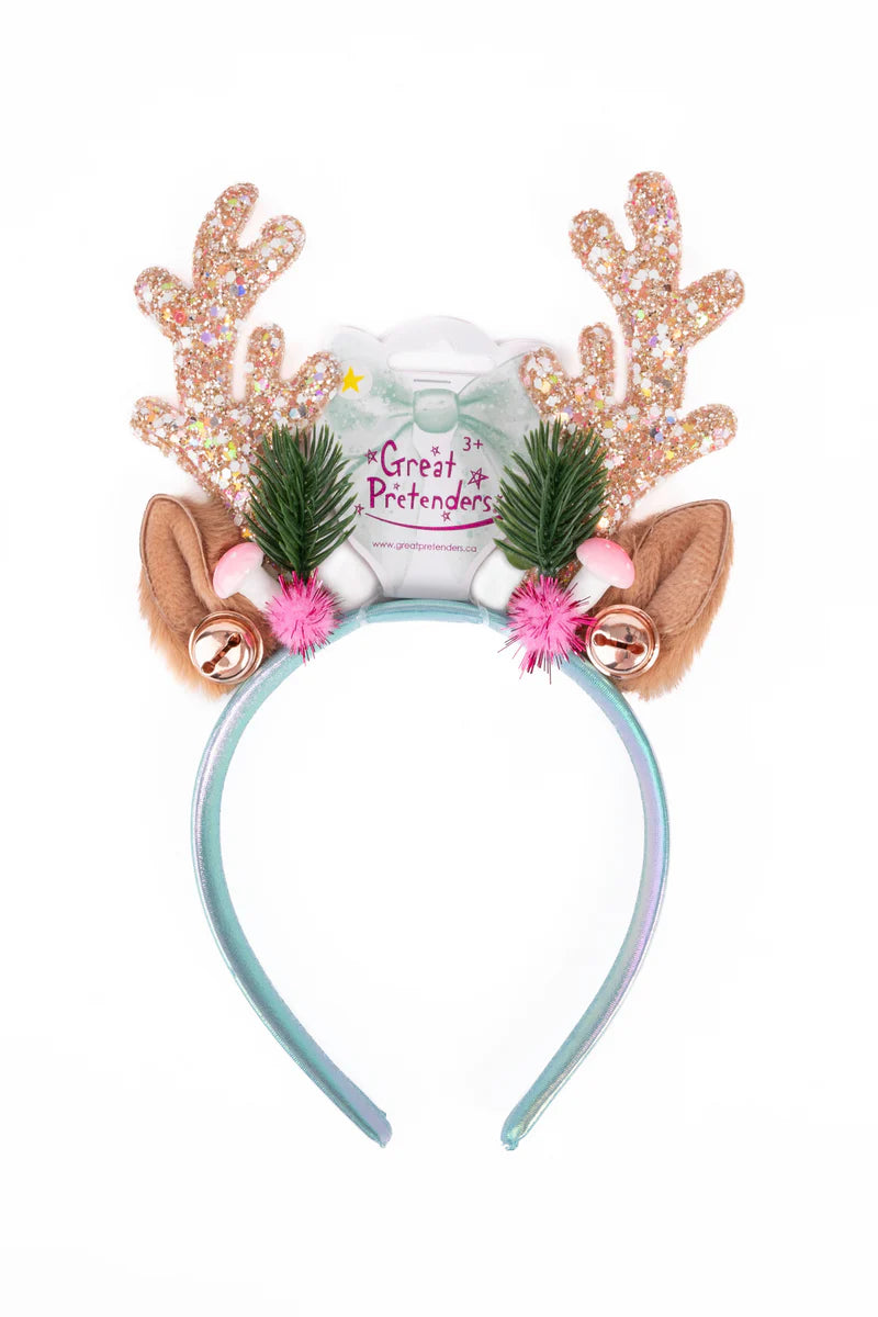 Great Pretenders Holiday Rudolph Pink/Mint Headband