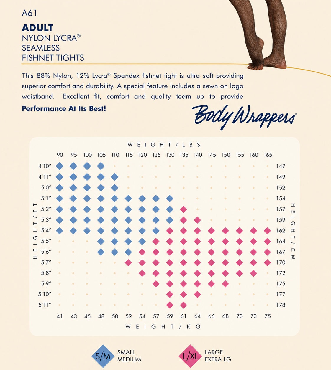 Body Wrappers Fishnet Tights