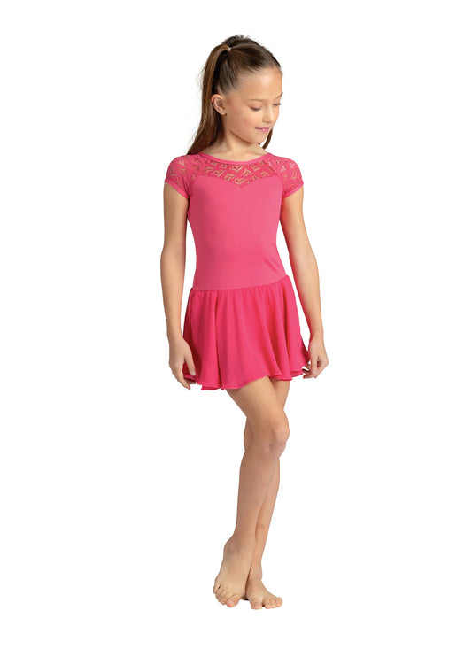 Danznmotion Nicole Cap Sleeve Dress w/Heart Lace Girls
