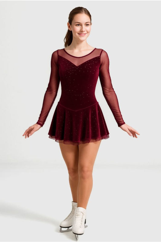 Mondor Alaska Glitter Velvet Figure Skating Dress