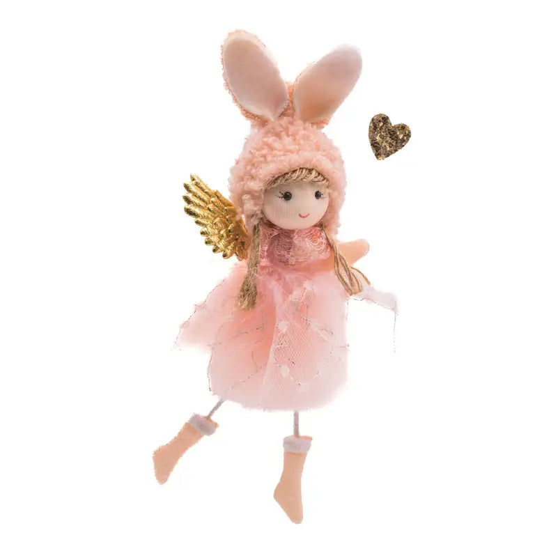 Starlight Collection Pink Bunny Cherub Doll Ornament