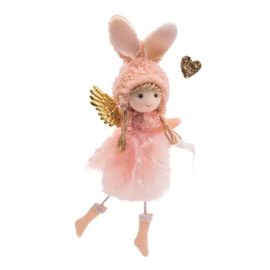 Starlight Collection Pink Bunny Cherub Doll Ornament