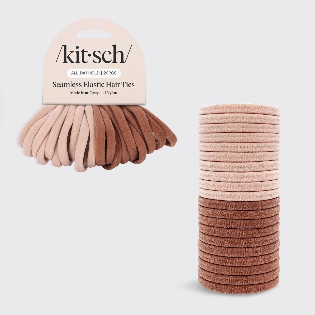 Kitsch Eco-Friendly Nylon Elastics 20pc Set - Blush