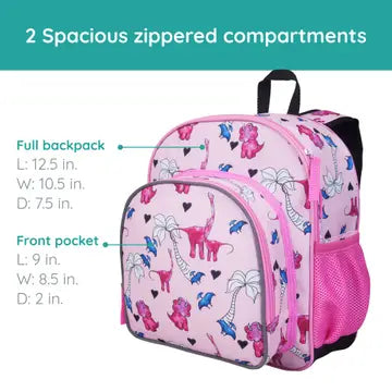 Wildkin JumpOff Jo Pink Dino Backpack - 12 inch