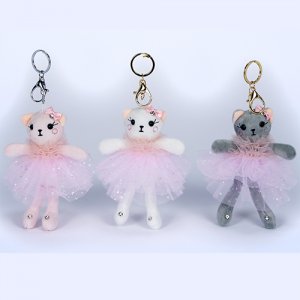 Dasha Designs Ballerina Kitty Keychain