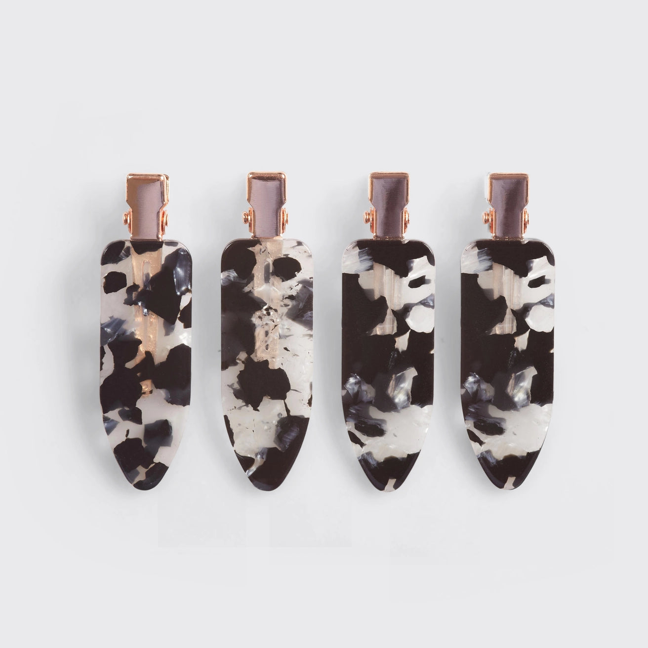 Kitsch Eco-Friendly Creaseless Clips 4pc Set - Black Terrazzo