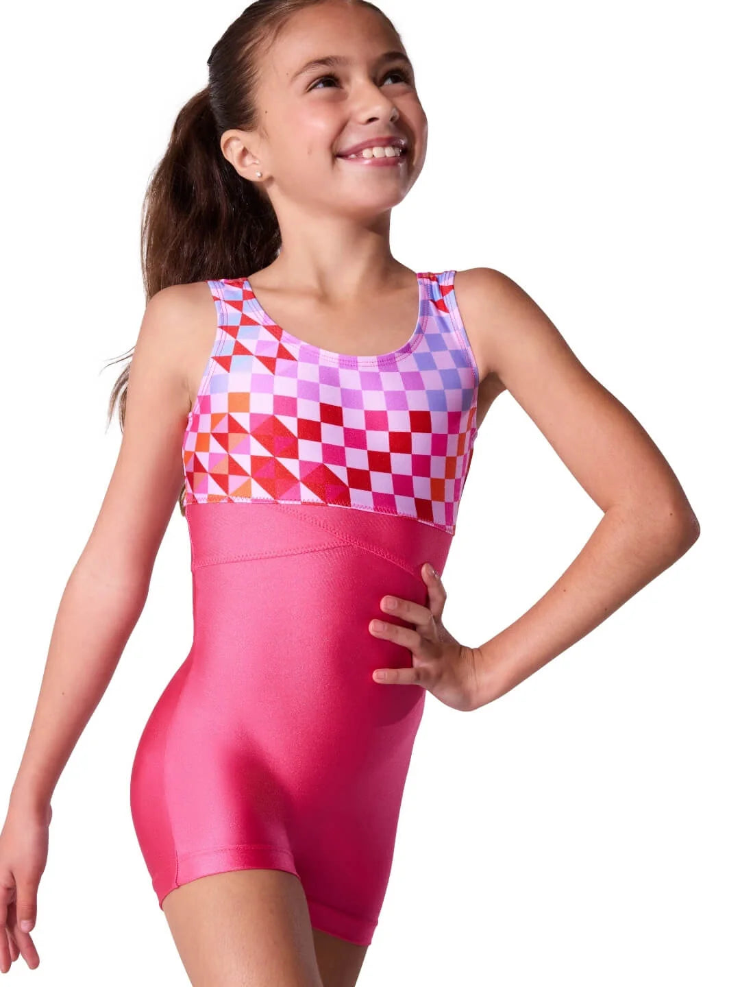 Capezio Checked Checkboard Biketard - Child