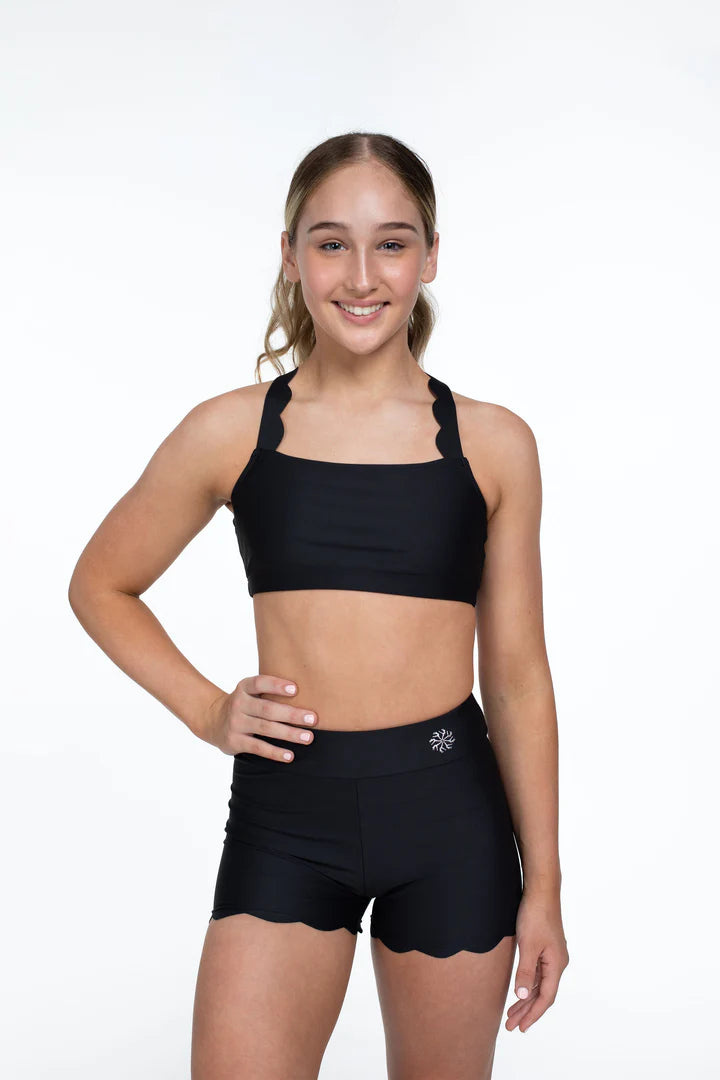 Bloch x Flo Active Emily Scalloped Hem Shorts - Childs