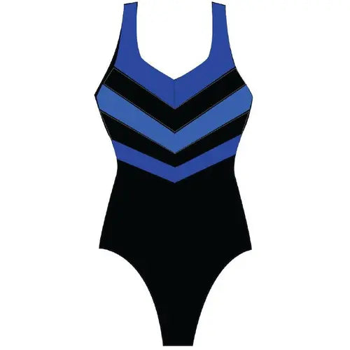 Finz Ladies Vee Stripe Splice 1 Piece Swimsuit