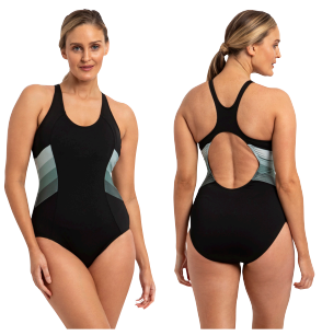 Finz Ladies Maxback Splice Solid 1 Piece Swimsuit