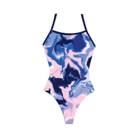 Finz Ladies Marble Swirl Print 1 Piece Swimsuit