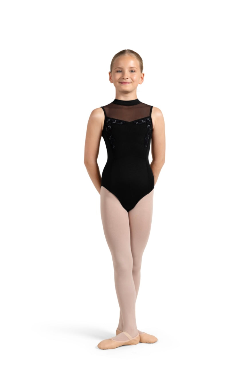 Bloch Fleur Mock Nk Open Bk Leo - Childs