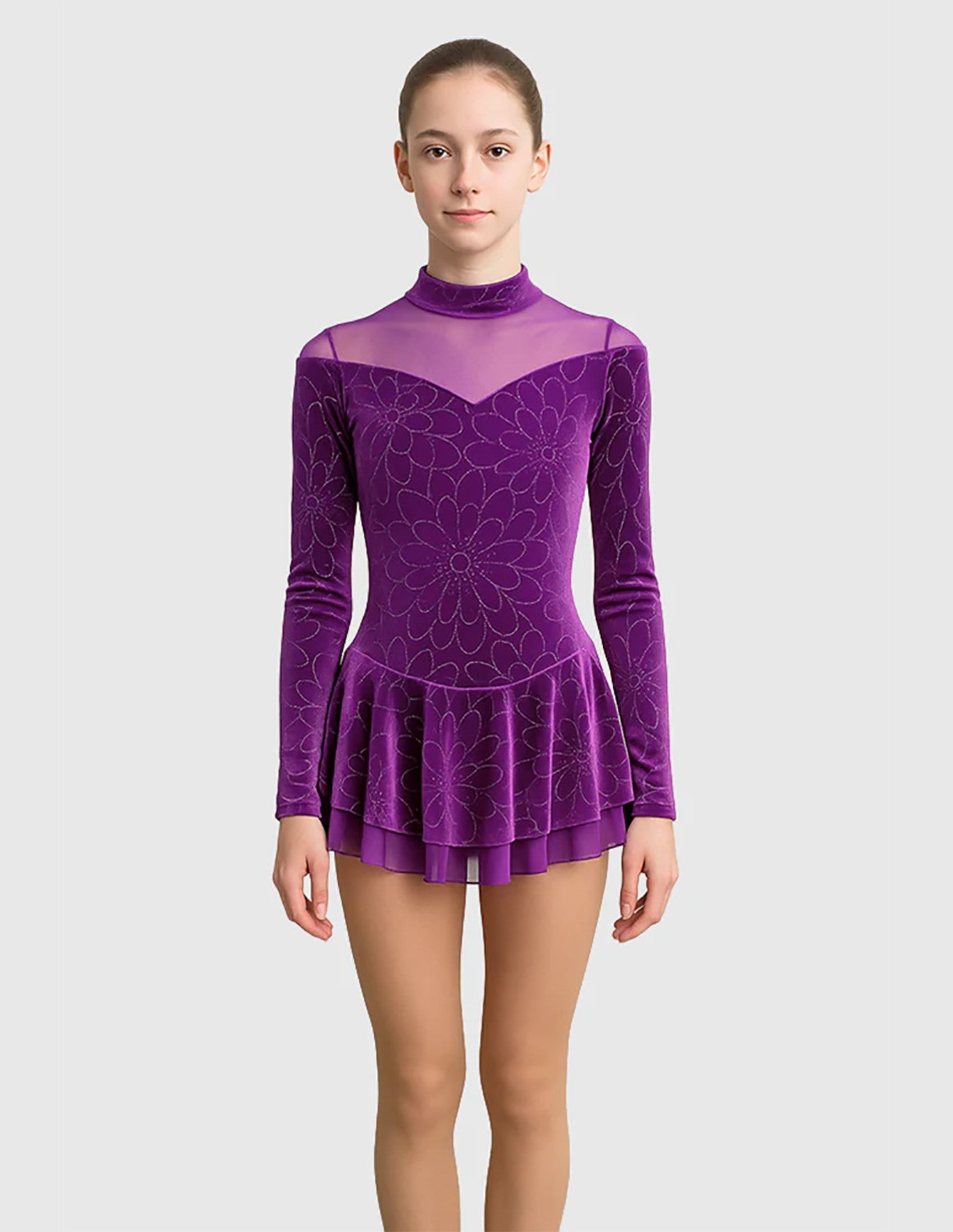 Mondor Nova Glitter Velvet Figure Skating Dress Girls