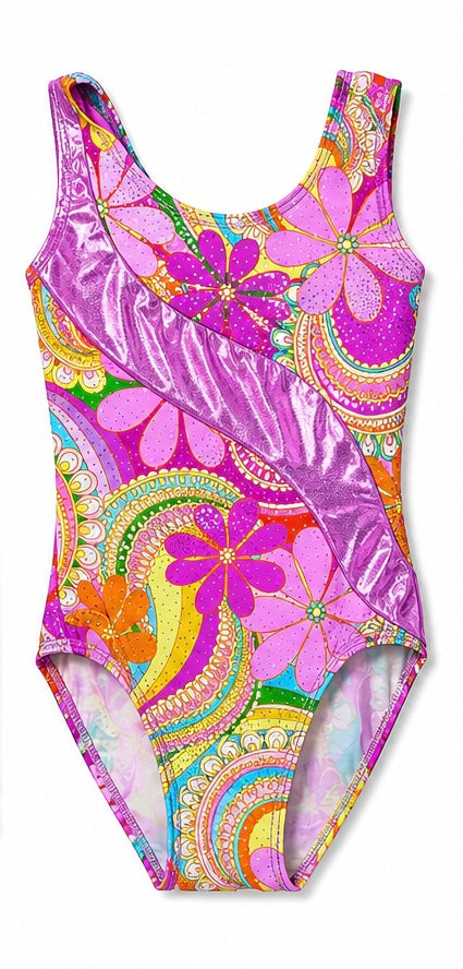 Mondor Gym Leotard Girl’s - Disco Flowers