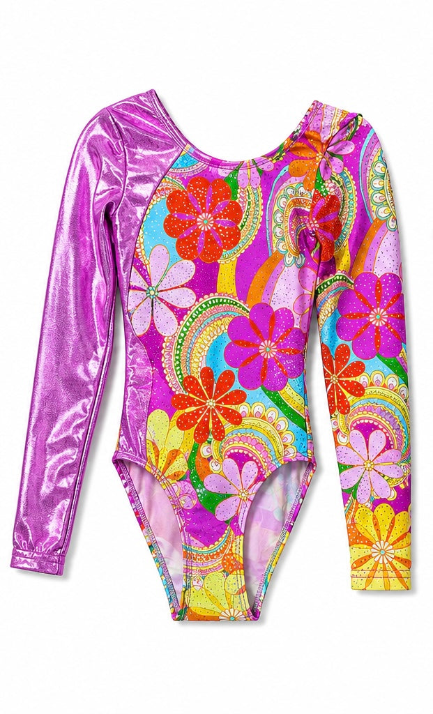 Mondor Gym Leotard Girl’s - Disco Flowers