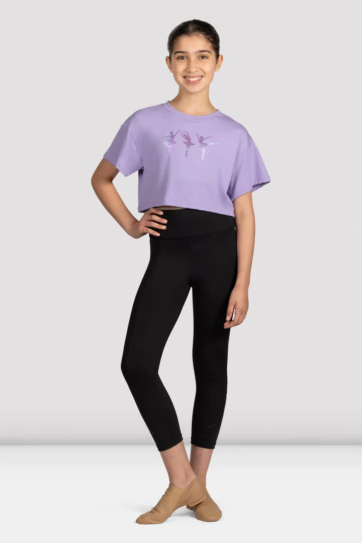 Mirella Glow Print Cropped T Shirt Girls