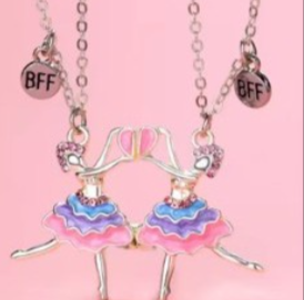 Kissed By Glitter Ballerina BFF Necklace