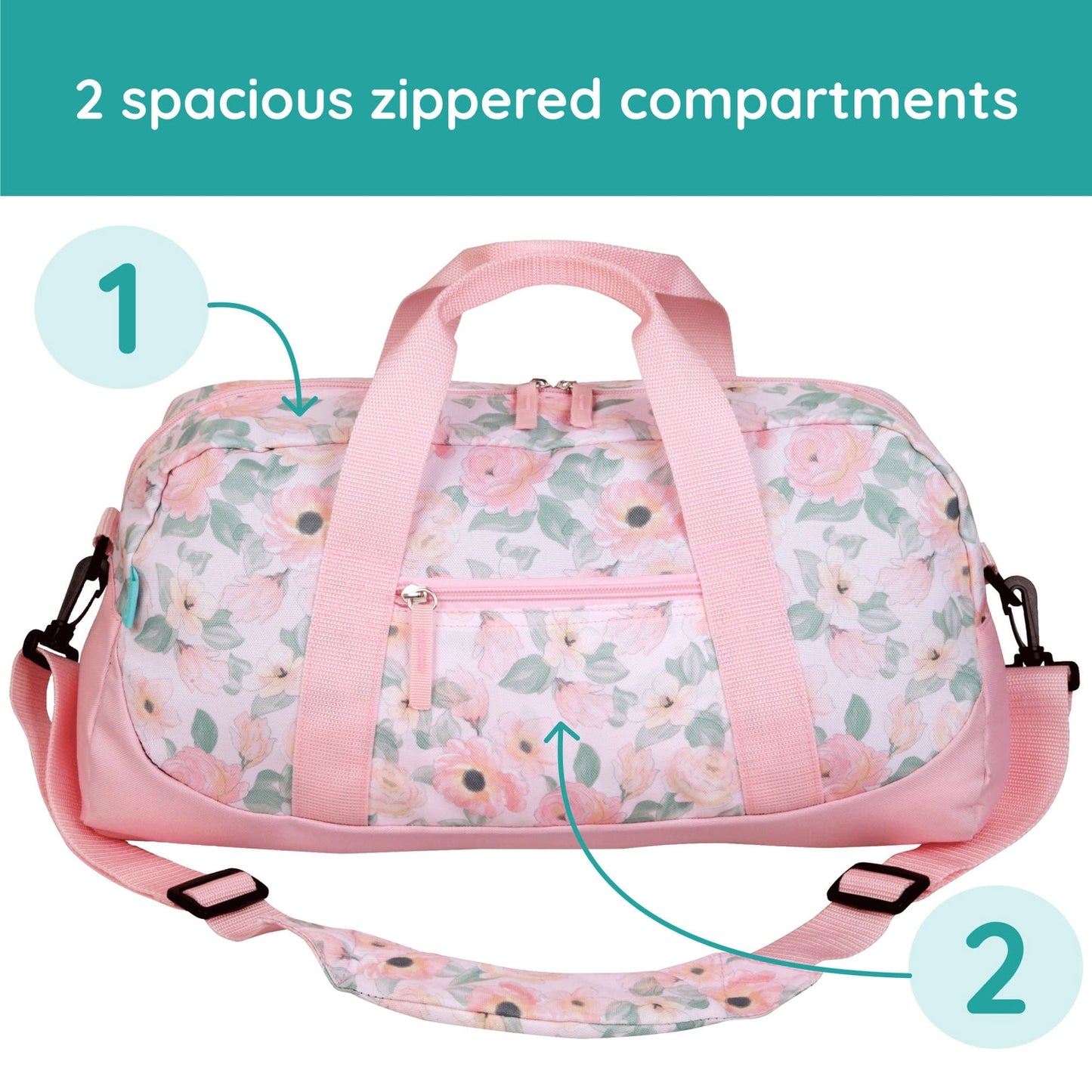 Wildkin JumpOff Jo Floral Watercolour Overnight Duffel Bag