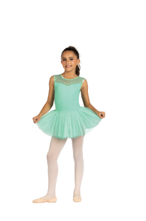 Danznmotion Dorian Cap Sleeve Flocked Dress Girls