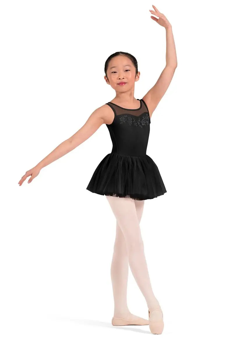 Mirella Embroidered Keyhole Back Tutu Dress