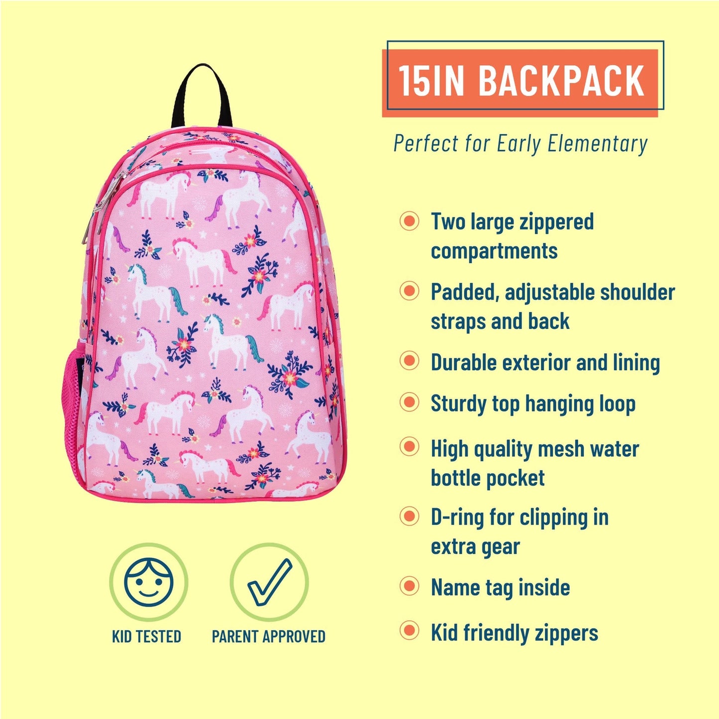 Wildkin Magical Unicorns Backpack - 15 inch