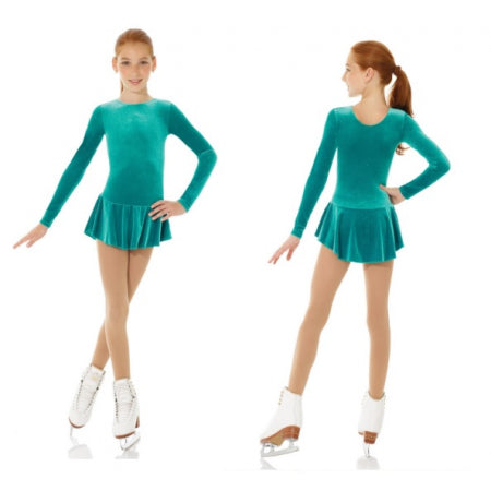 Teal velvet figure skating sale costume