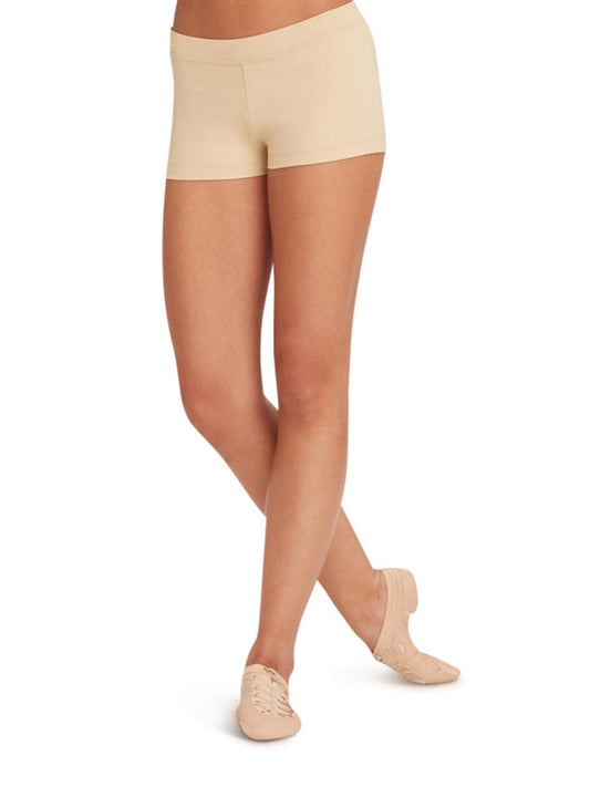 Capezio Low Rise Boycut Shorts Nude,White